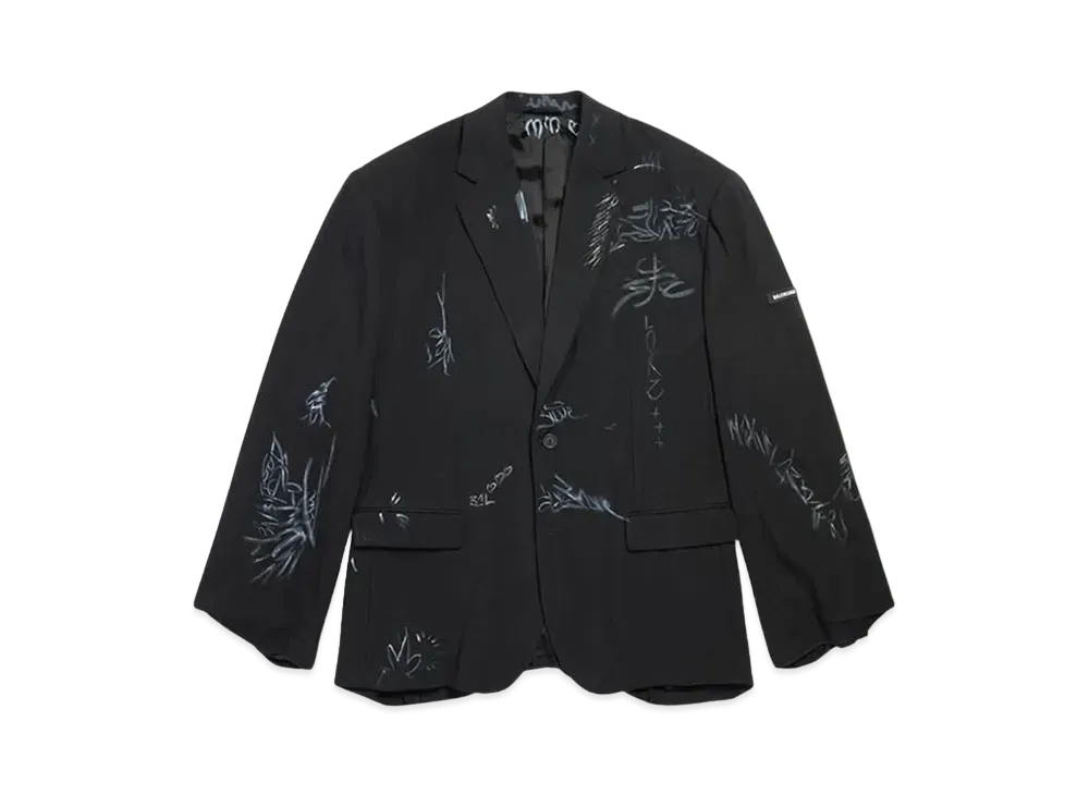 BALENCIAGA WMNS Graffiti Skater Tailored Jacket "Black"