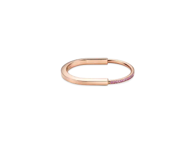 Tiffany & Co. Tiffany Lock Bangle with Sapphires 18K "Rose Gold"