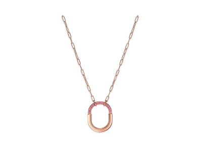 Tiffany & Co. Tiffany Lock Medium Pendant with Sapphires18K "Rose Gold"