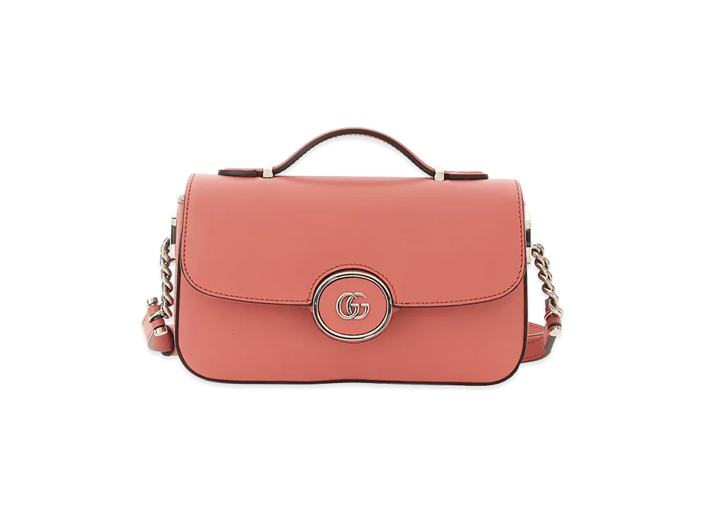 GUCCI Women's Dark Leather Mini Petite GG Handbag "Pink"