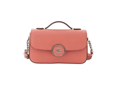 GUCCI Women's Dark Leather Mini Petite GG Handbag "Pink"