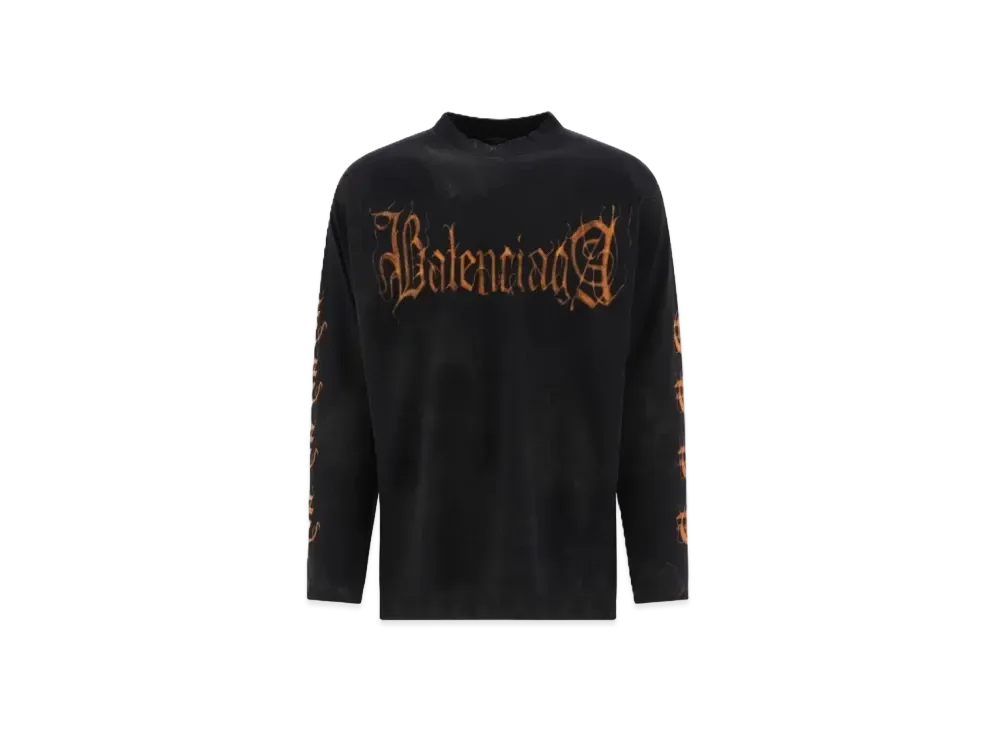 バレンシアガ ヘビーメタル 長袖Tシャツ オーバーサイズ フィット 