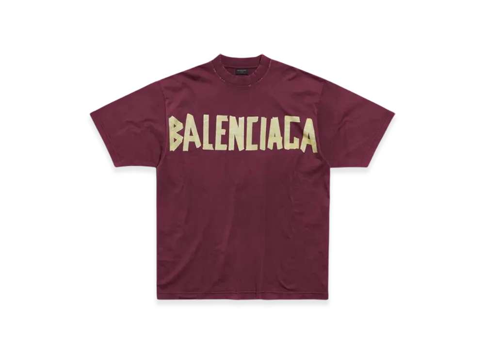 BALENCIAGA Tape Type Medium Fit T-Shirt "Dark Red"
