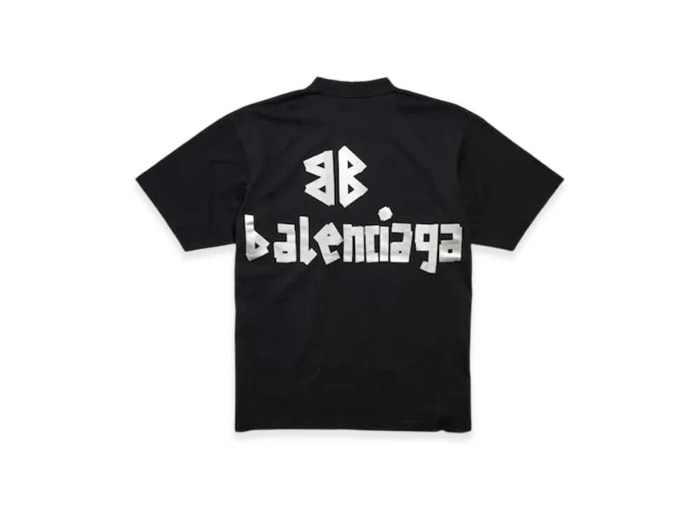 BALENCIAGAシャツ ミディアムフィット ブラック ヴィンテージジャージー