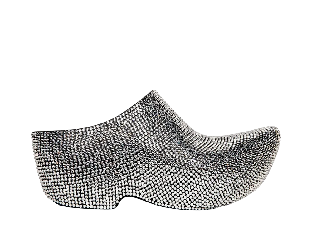 BALENCIAGA Women's Technoclog Mule with White Rhinestones "Crystal"