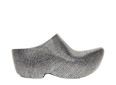 BALENCIAGA Women's Technoclog Mule with White Rhinestones "Crystal"