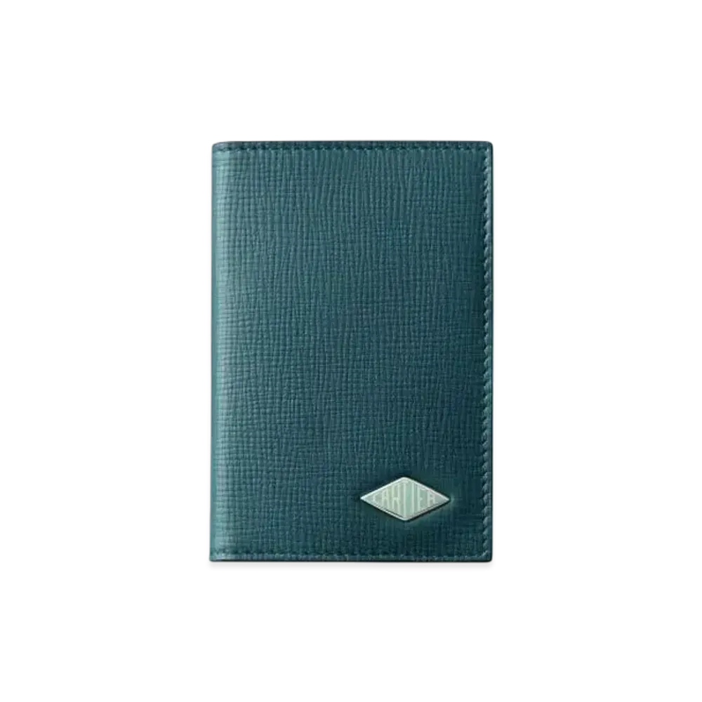 Cartier Four-Credit Card Wallet, Cartier Losange "Blue/Jade Green/Tangerine"