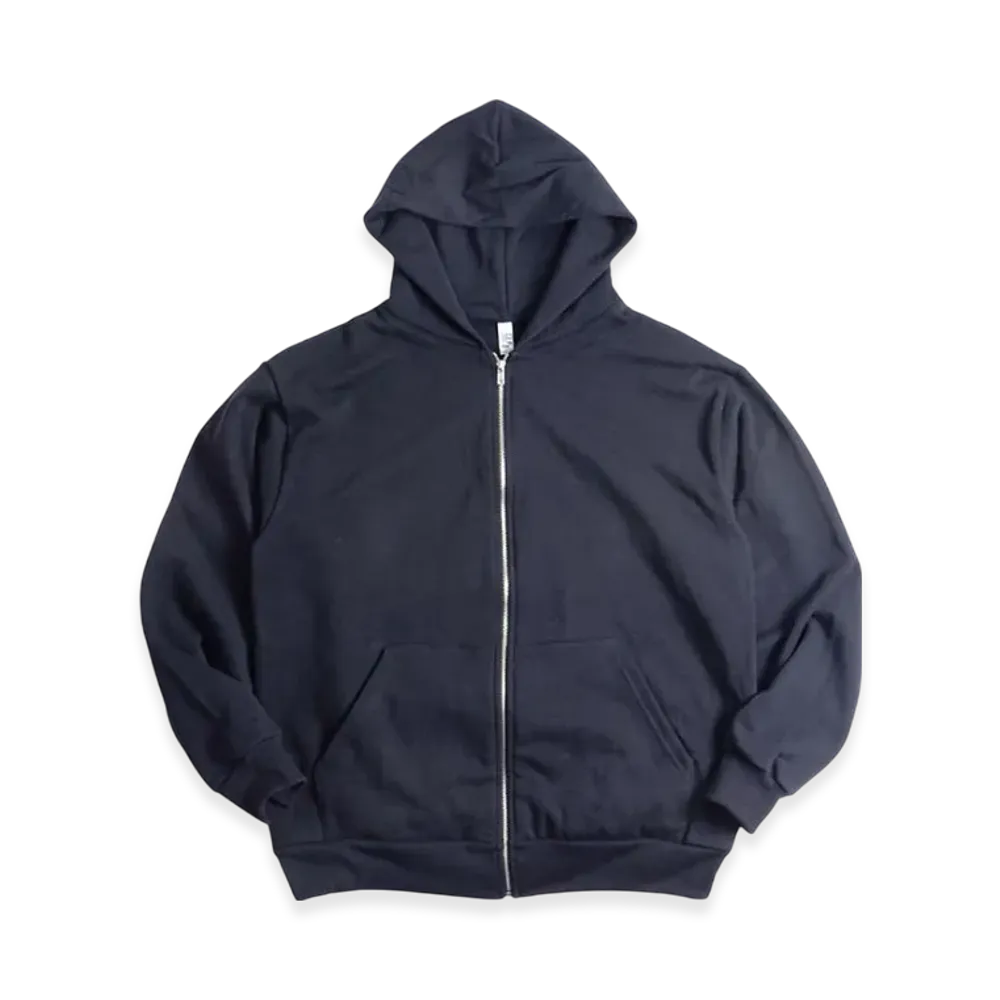 Los Angeles Apparel 14OZ Heavy Fleece Zip-Up Hooded Sweatshirt Piece Dye "Navy"