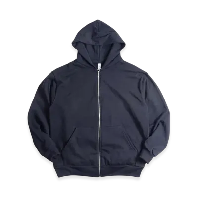 Los Angeles Apparel 14OZ Heavy Fleece Zip-Up Hooded Sweatshirt Piece Dye "Navy"