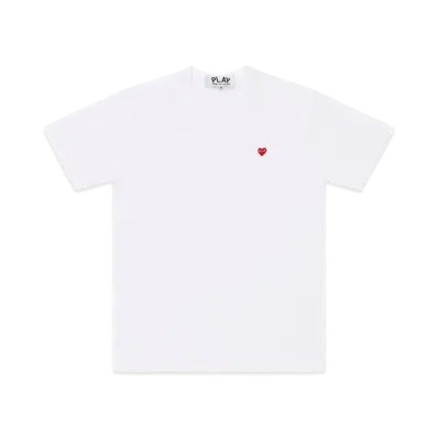 PLAY COMME des GARCONS T-Shirt With Small Red Heart Mens "White"