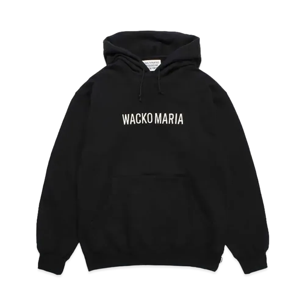 WACKO MARIA Middle Weight Pull Over Hooded Sweat Shirt "Black"
