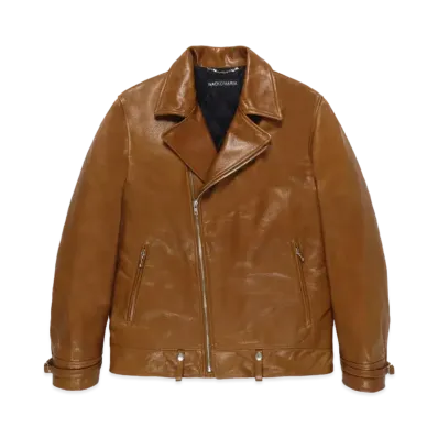 WACKO MARIA Leather Double Riders Jacket "Brown"