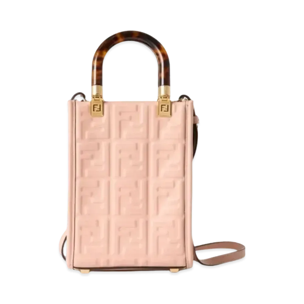 FENDI Sunshine Shopper Mini Leather Bag "Pink"