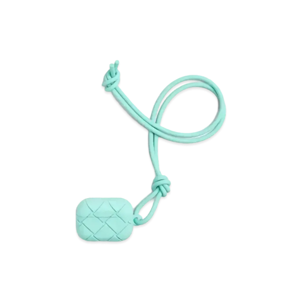 Bottega Veneta Intrecciato Rubber Silicon Airpods Pro Case "Celadon"