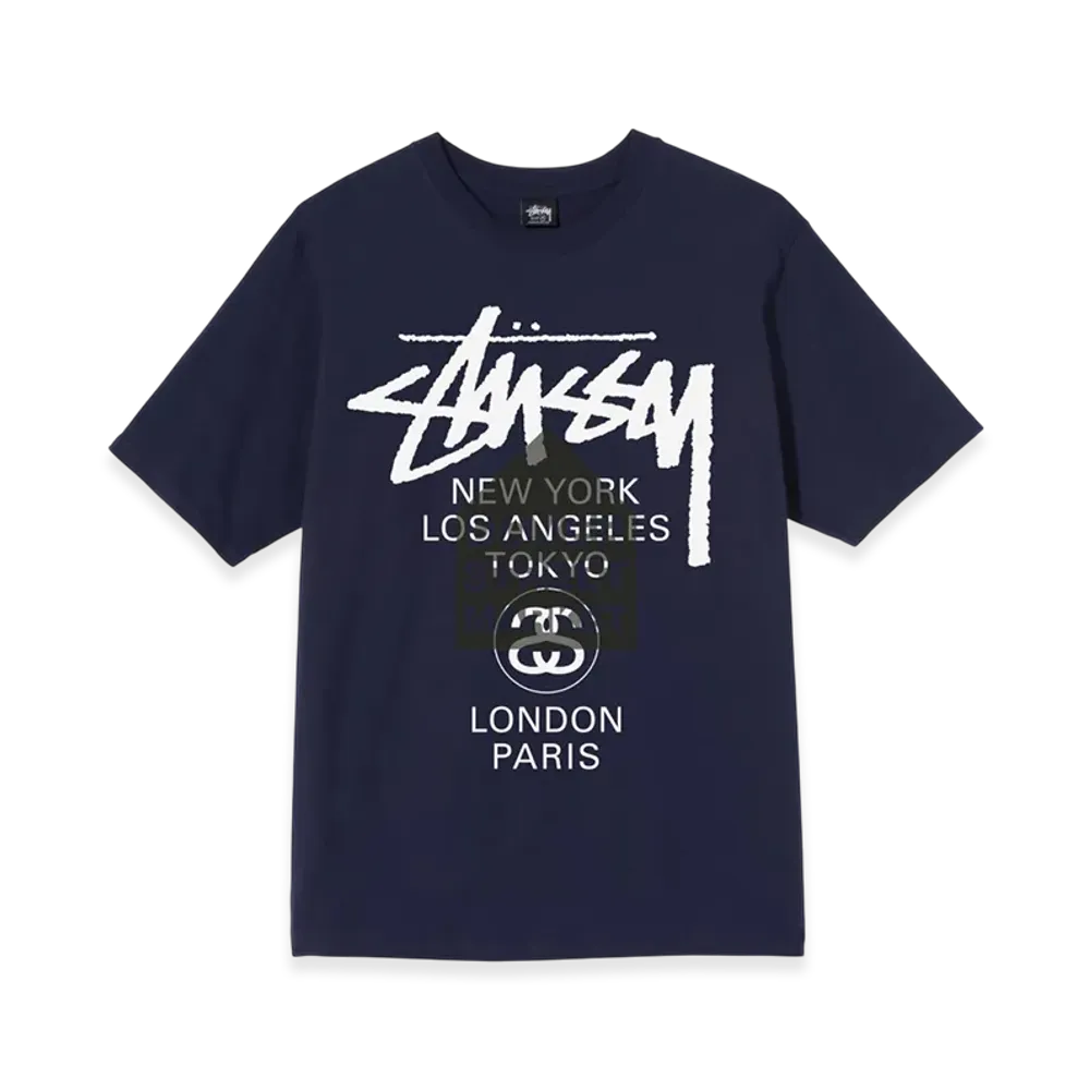 Stussy DSM World Tour Tee 2021 "Navy"