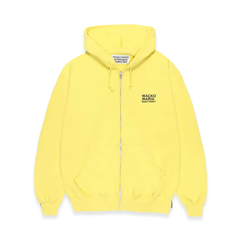 WACKO MARIA Middle Weight Zip Up Hooded Sweat Shirt "Yellow"