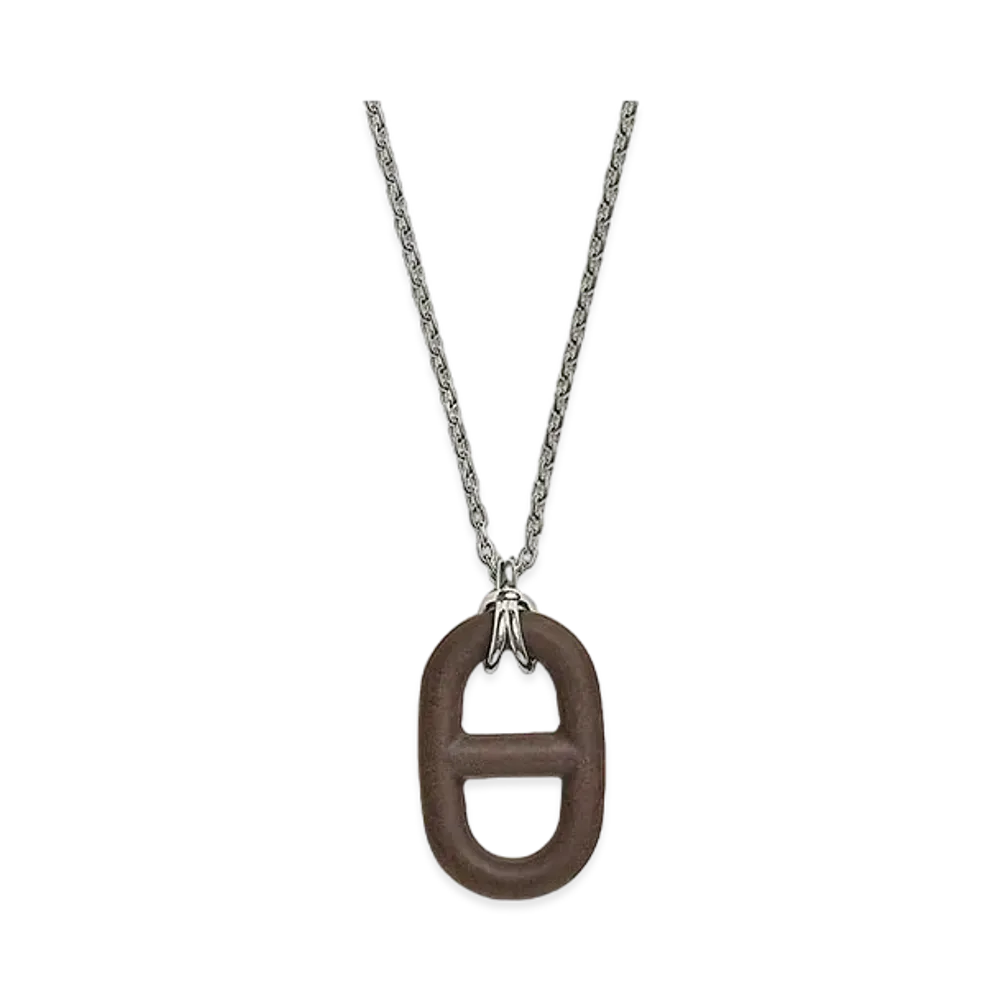 Hermes Chaine D'ancre Vulcanium Necklace "Brown"
