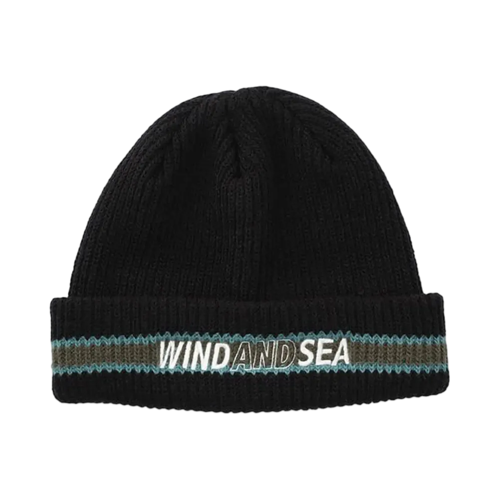 WIND AND SEA Logo Line Knit Cap "Black"