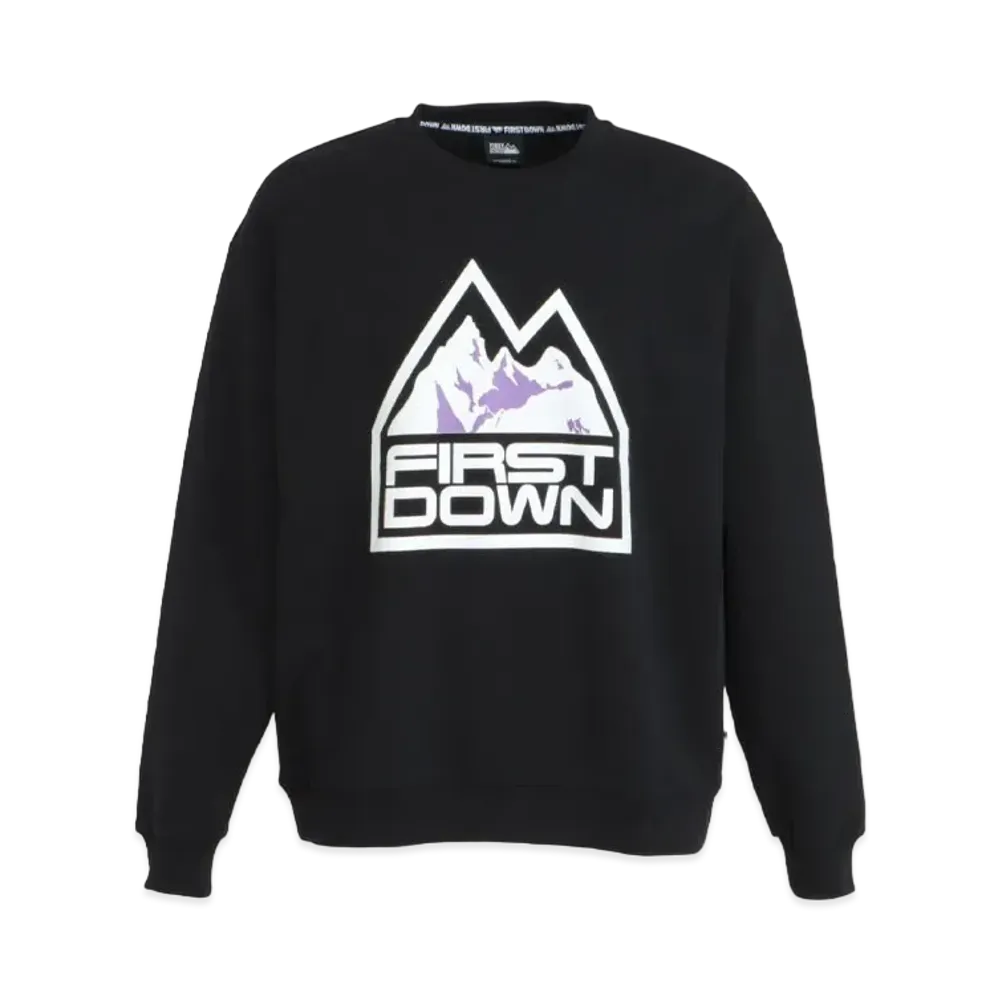 FIRST DOWN GRAPHIC CREW SWEAT "Black"