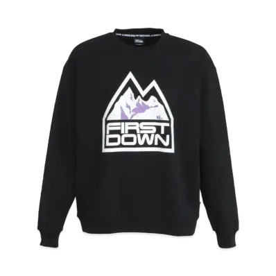 FIRST DOWN GRAPHIC CREW SWEAT "Black"