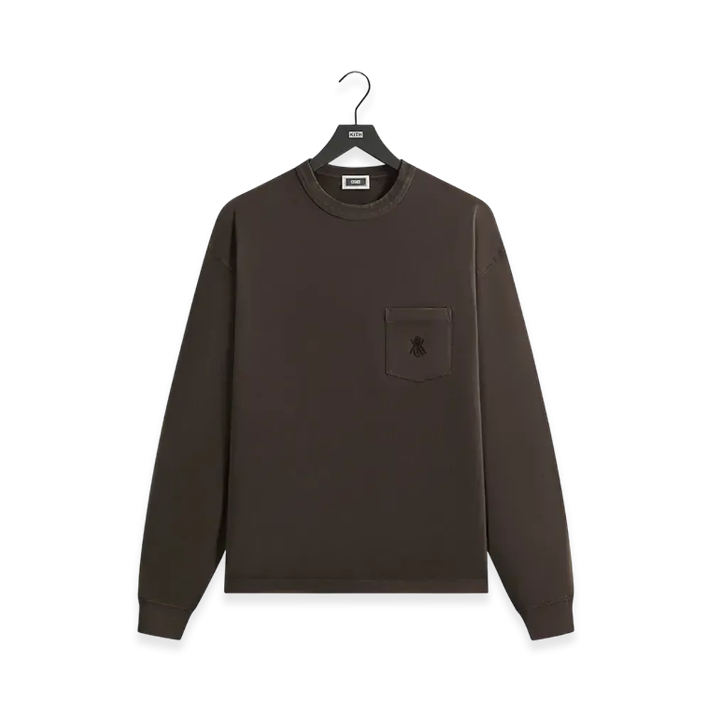 Kith Sueded Jersey Long Sleeve Leonard Pocket Tee "Derby"