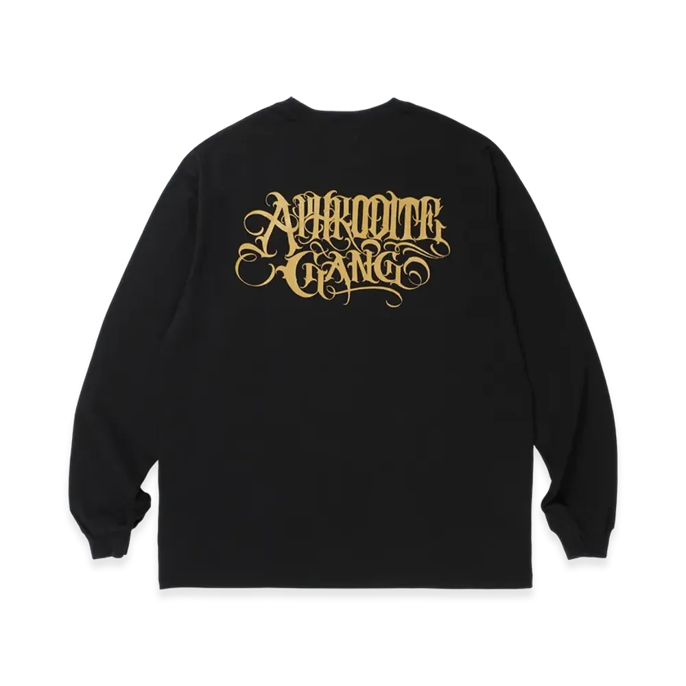 APHRODITEGANG Classic Logo Print L/S Tee "Black/Mustard"