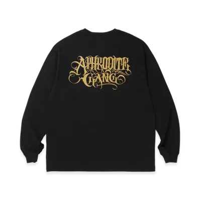 APHRODITEGANG Classic Logo Print L/S Tee "Black/Mustard"