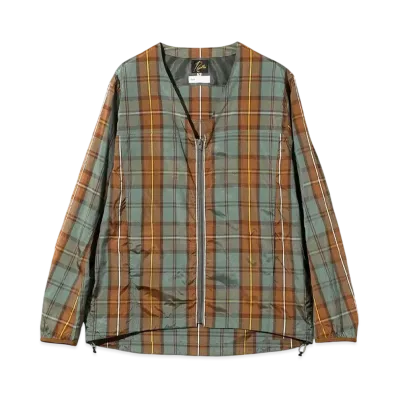 NEEDLES x ts(s) W.U. V Neck Jac - PE Tartan Plaid "Orange"
