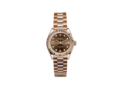 ROLEX Date-Just 28 Chocolate Brown Dial 10P Diamonds 279175G