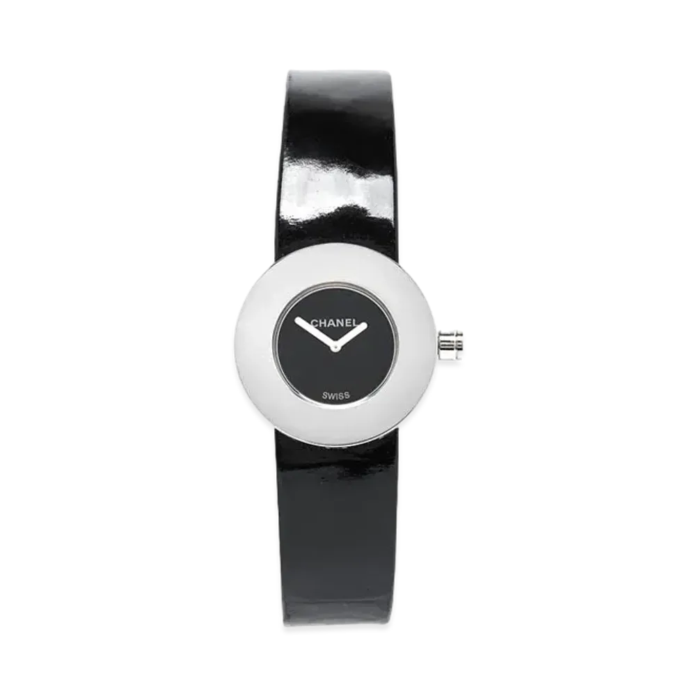 CHANEL La Ronde 29mm Stainless Steel Calf Belt "Black"