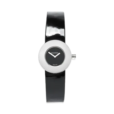 CHANEL La Ronde 29mm Stainless Steel Calf Belt "Black"
