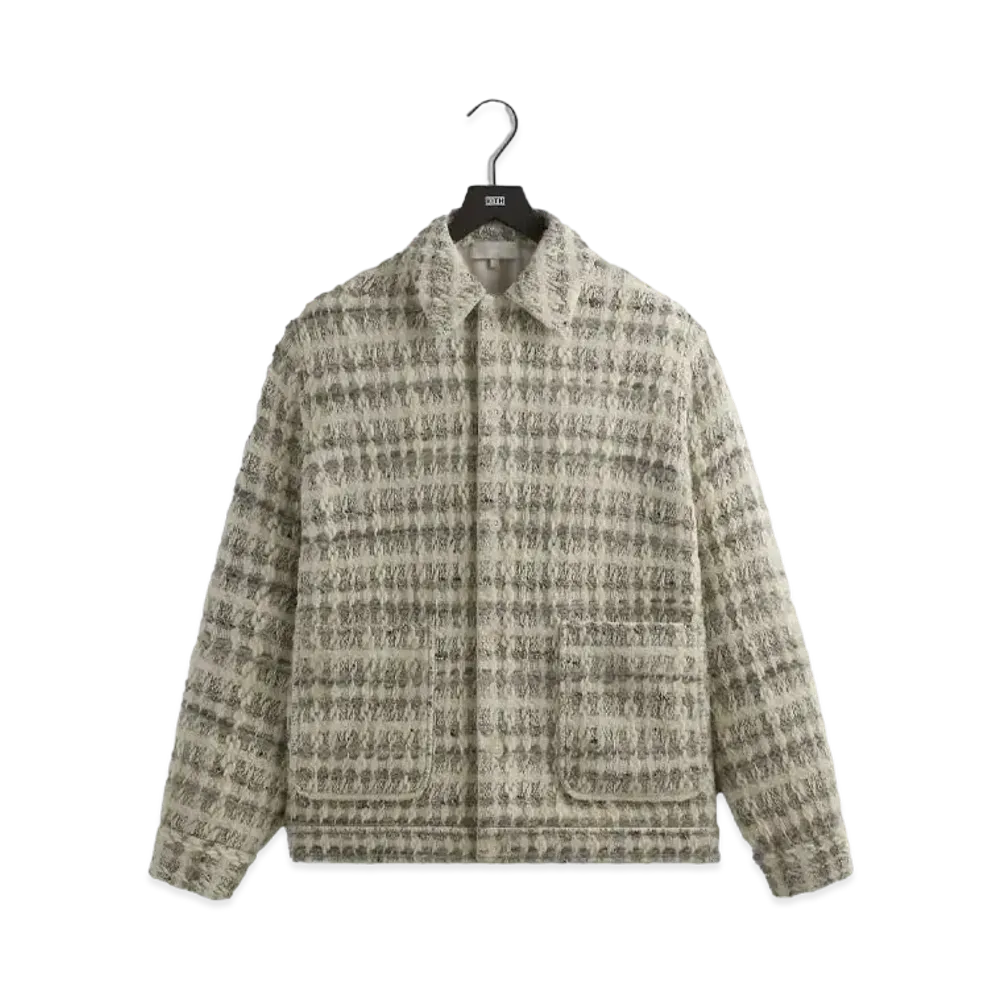 Kith Windowpane Tweed Boxy Collared Overshirt "Atrium"