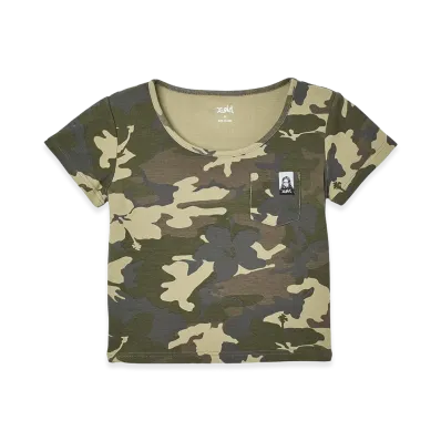 X-Girl Face Label S/S Baby Tee "Camo"