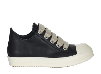 Rick Owens FW26 Tower Jumbolace Low Sneaks Full Grain Cow Leather "Black/Milk"