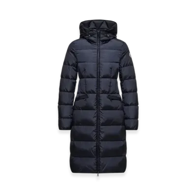 MONCLER Avocette Hooded Long Down Jacket "Night Blue"