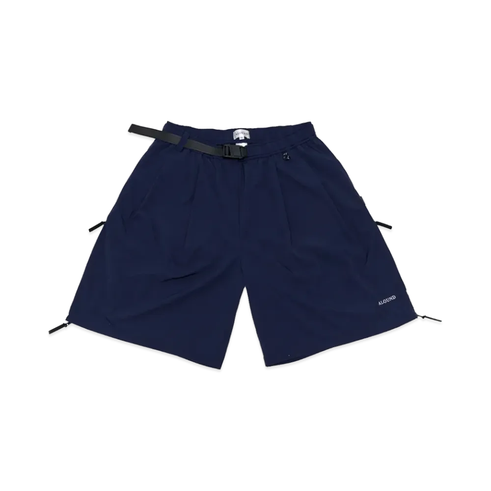 ALOUND Belted Ventilation Nylon Shorts "Dark Navy"