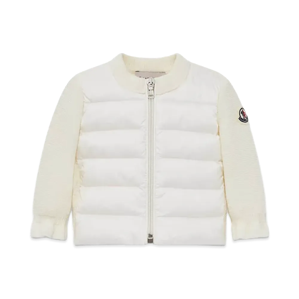 MONCLER Kids Two-Material Cardigan "White"