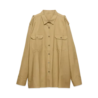 PRADA Women's Oversized Cotton Shirt "Khaki"