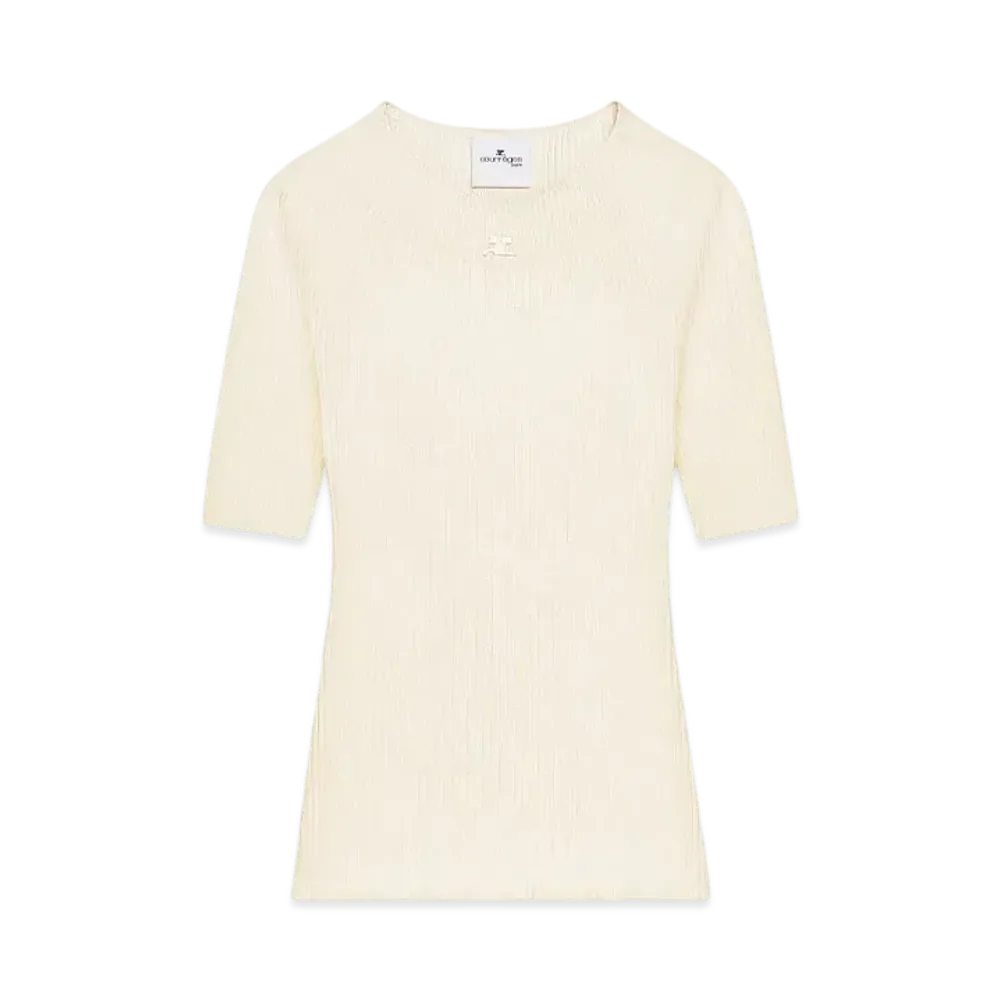 Courreges Solar Light Rib Sweater "Natural Beige"