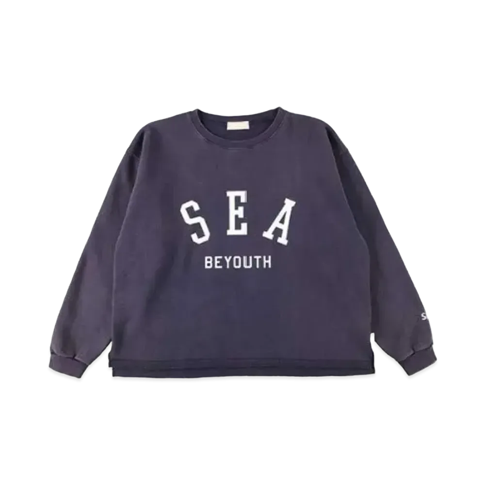 WIND AND SEA BYT (SEA-03-DLM) VT Wash Crew neck cut-sewn "Navy"