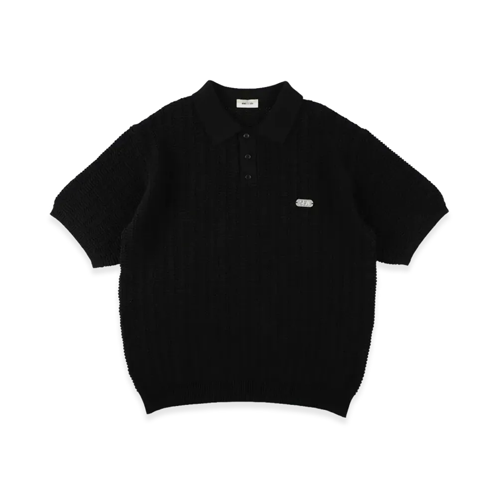 WIND AND SEA Summer Knit Polo "Black"