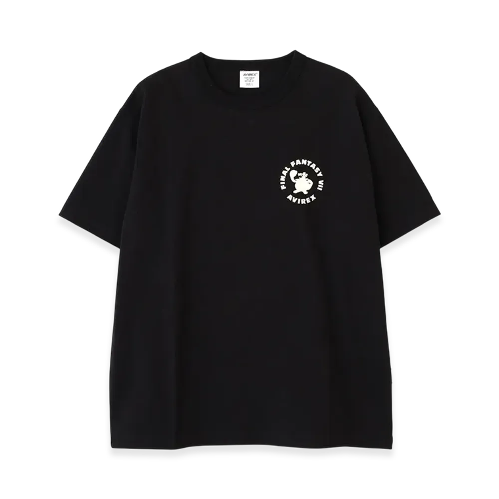AVIREX x Final Fantasy VII Remake Crew Neck T-Shirt "Caitsith&Moogle" "Black"