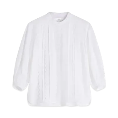 Maison Kitsune Craft Embroidery Maxi Sleeve Shirt "White"