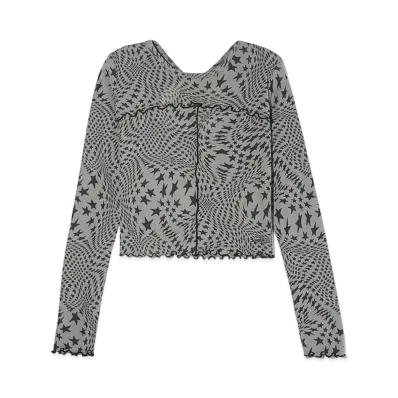 X-Girl Distorted Stars Comapct Top "Charcoal"