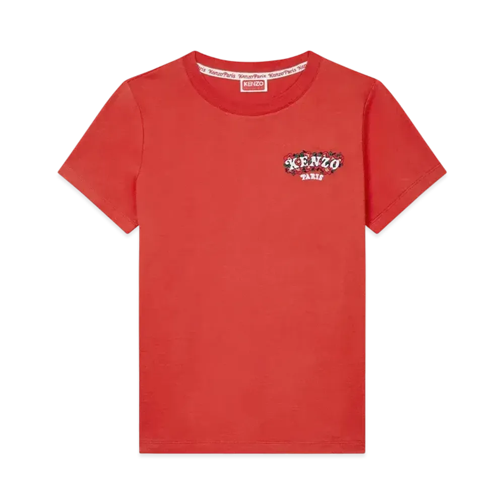 KENZO VERDY MARKET Embroidery Cotton T-Shirt "Red"