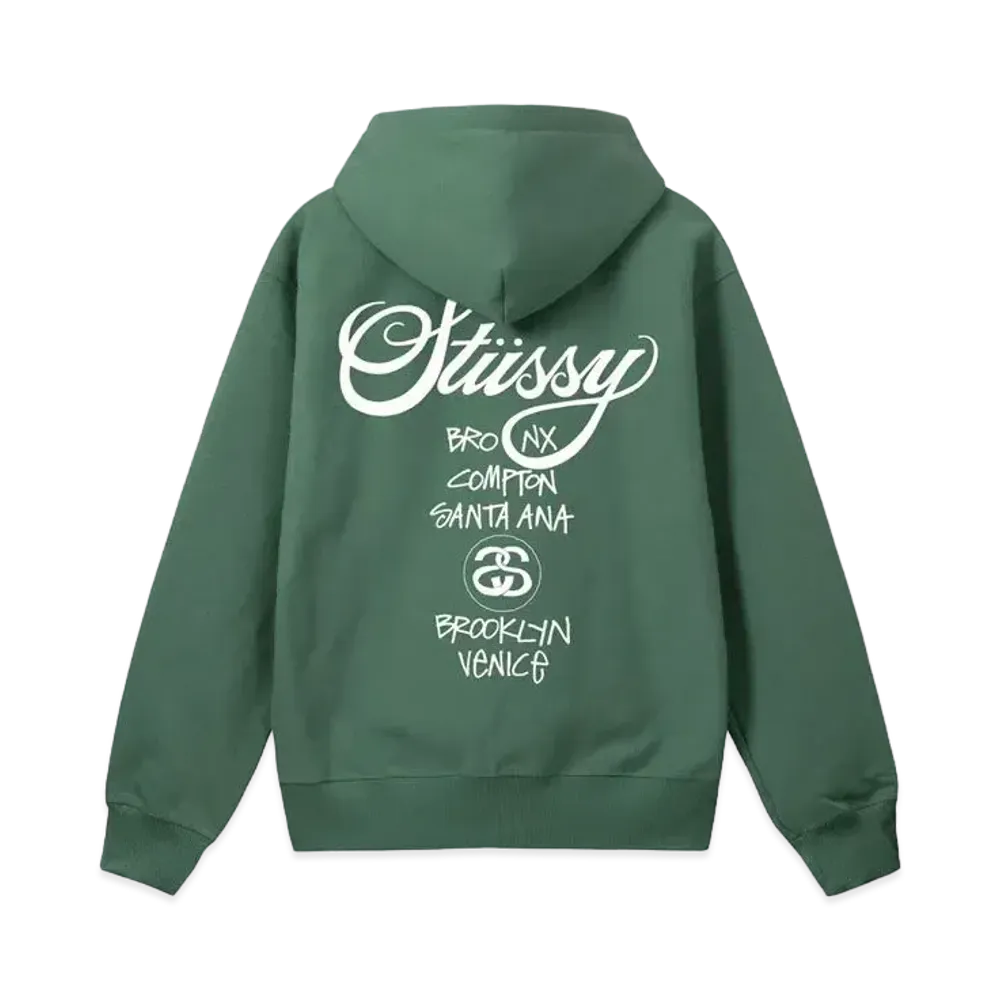 Stussy World Tour Hoodie "Green"