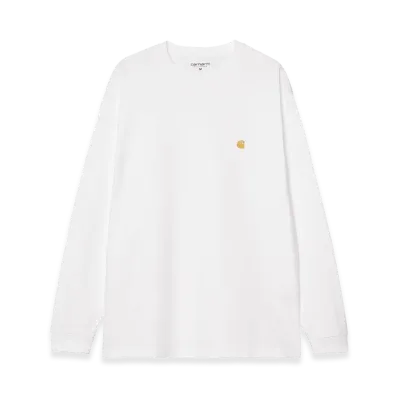 Carhartt WIP L/S Chase T-Shirt "White/Gold"