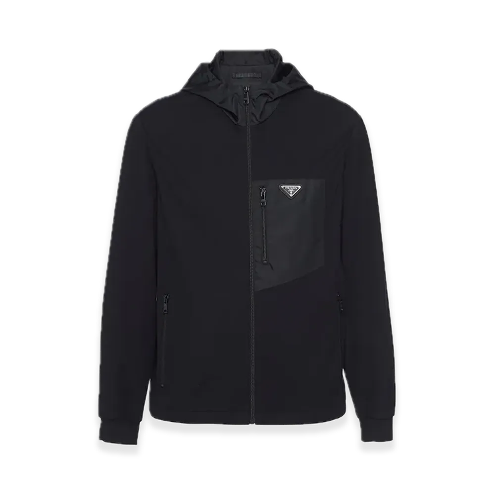 PRADA Technical Cotton x Re-Nylon Cardigan "Black"