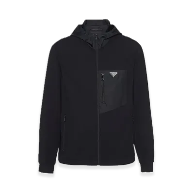 PRADA Technical Cotton x Re-Nylon Cardigan "Black"