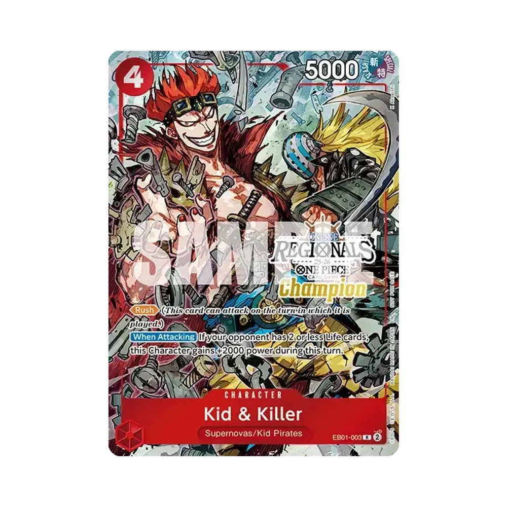 キッド&キラー R [EB01-003]【英語版】(プロモーションカード「オンライン地域 チャンピオンカードセット 2025 Vol.2」)